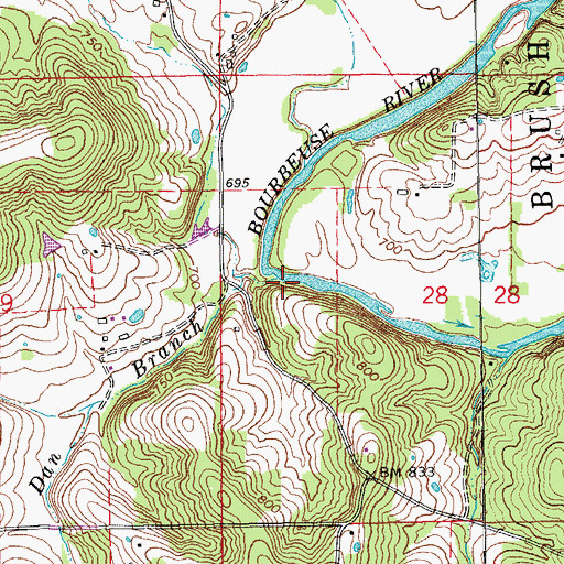 Topographic Map of Dan Branch, MO