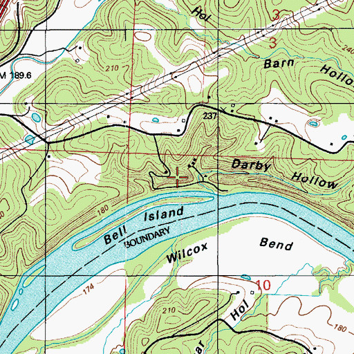 Topographic Map of Darby Hollow, MO