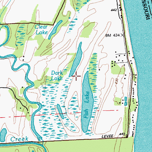 Topographic Map of Dark Lake, MO