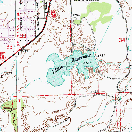 Topographic Map of Little Reservoir, AZ