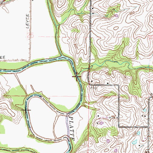Topographic Map of DeMoss Branch, MO
