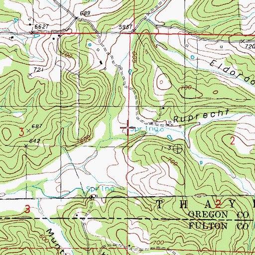 Topographic Map of Dead Dutchman Hollow, MO