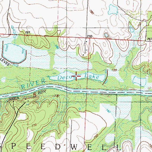 Topographic Map of Decoy Lake, MO