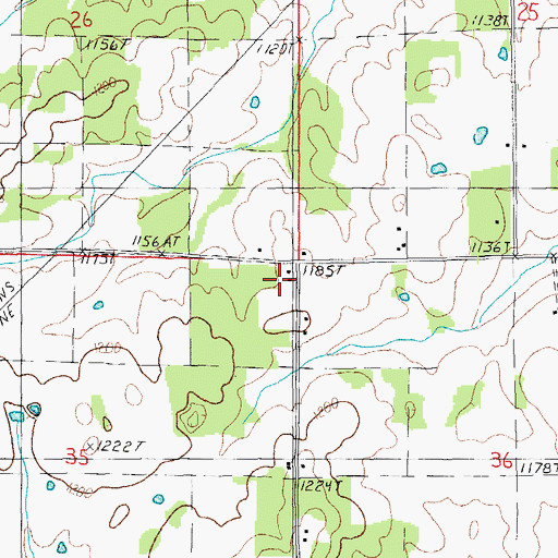 Topographic Map of Deep Water School, MO