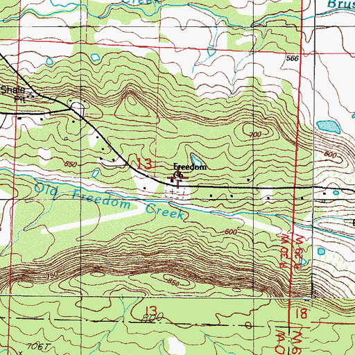 Topographic Map of Freedom Church, AR