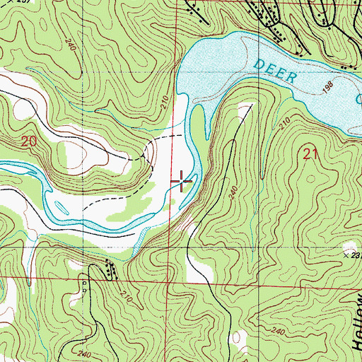Topographic Map of Deer Creek, MO