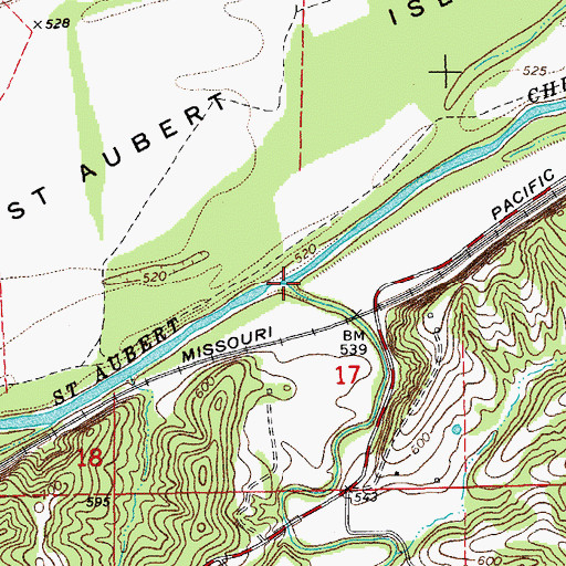 Topographic Map of Deer Creek, MO
