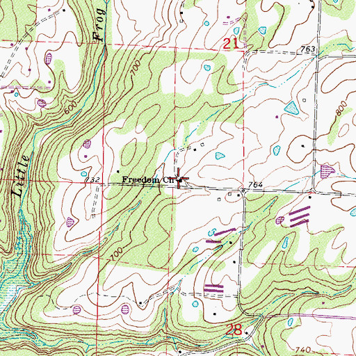 Topographic Map of Freedom Church, AR