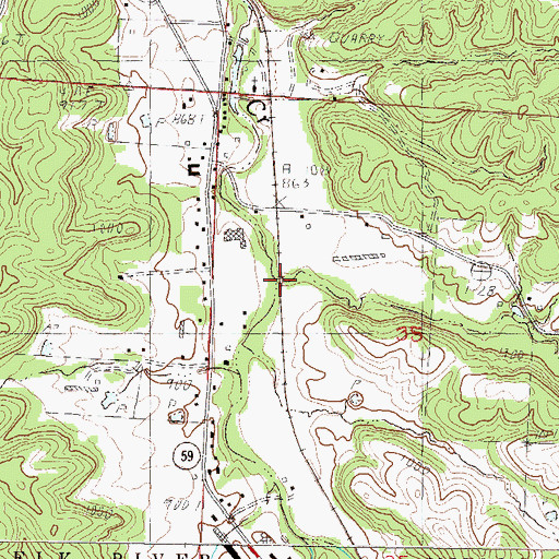 Topographic Map of Deer Creek, MO