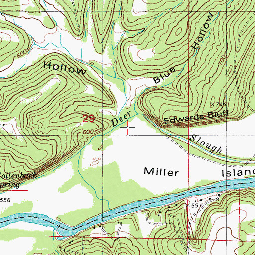 Topographic Map of Deer Slough, MO