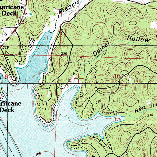 Topographic Map of Deicel Hollow, MO