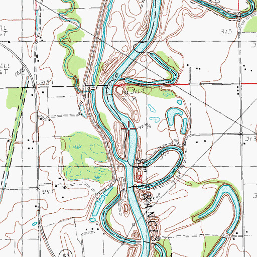 Topographic Map of Dekyns Ferry, MO