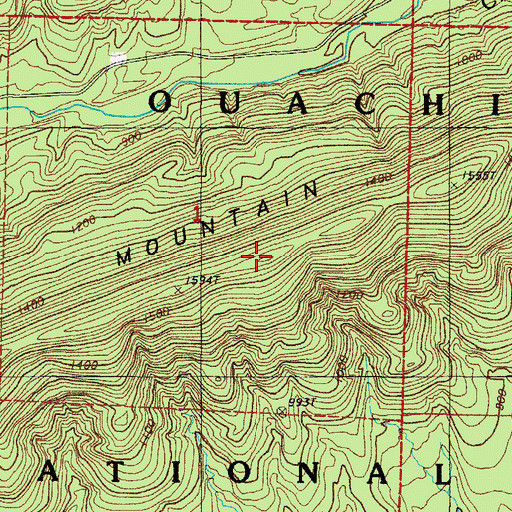 Topographic Map of Freedom Mountain, AR