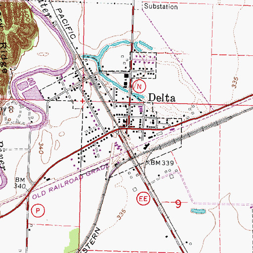 Topographic Map of Delta, MO