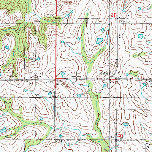 Topographic Map of Denslow School (historical), MO