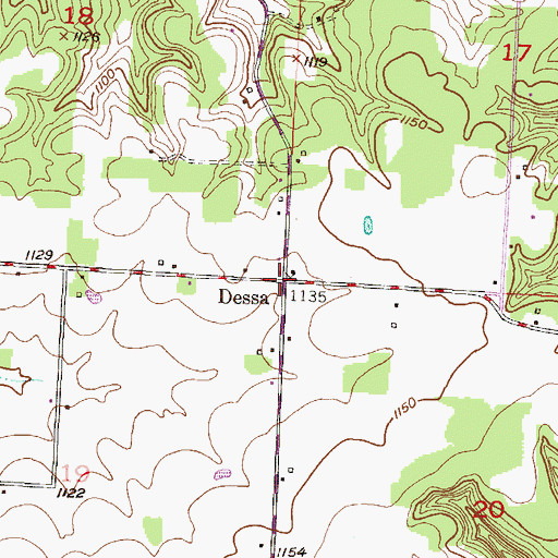 Topographic Map of Dessa, MO