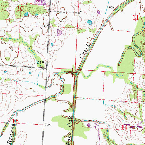 Topographic Map of Devils Branch, MO
