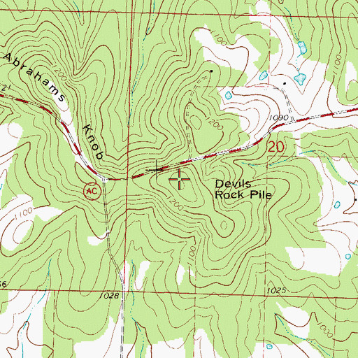 Topographic Map of Devils Rock Pile, MO