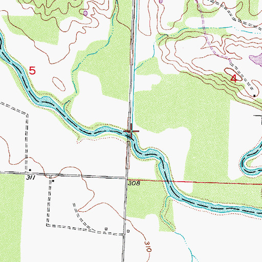 Topographic Map of French Branch, AR