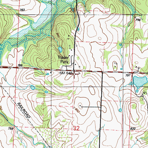 Topographic Map of Diamond Point School (historical), MO