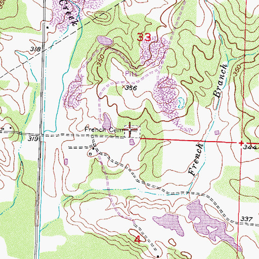 Topographic Map of French Cemetery, AR