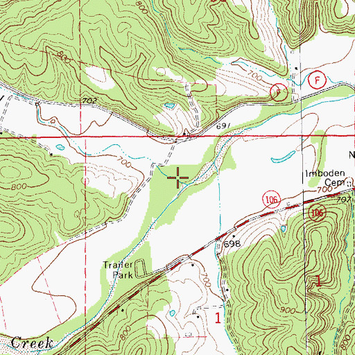 Topographic Map of Dickens Valley, MO
