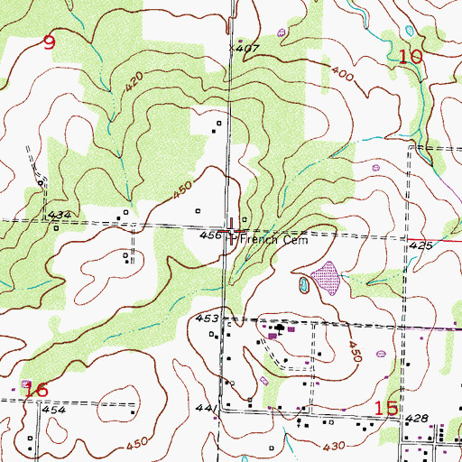 Topographic Map of French Cemetery, AR