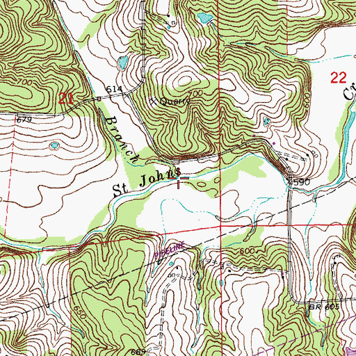 Topographic Map of Dierking Branch, MO