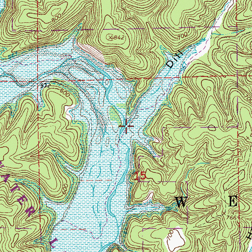Topographic Map of Dill Hollow, MO