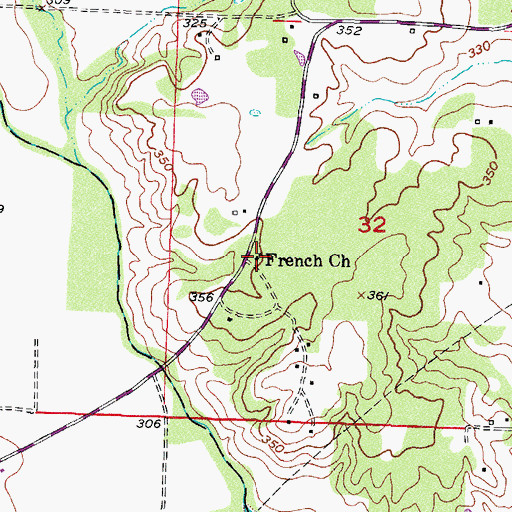 Topographic Map of French Church, AR