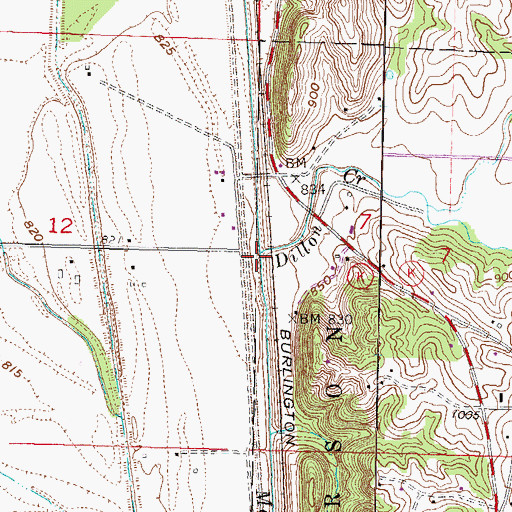 Topographic Map of Dillon Creek, MO