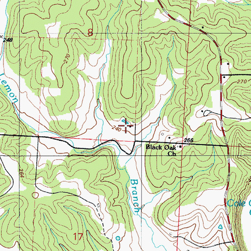 Topographic Map of Dillon School (historical), MO