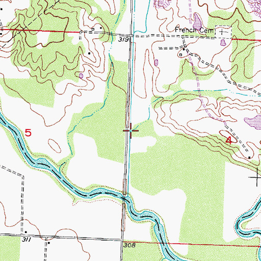 Topographic Map of French Creek, AR