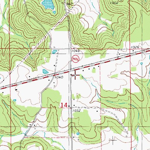 Topographic Map of Dingley School, MO