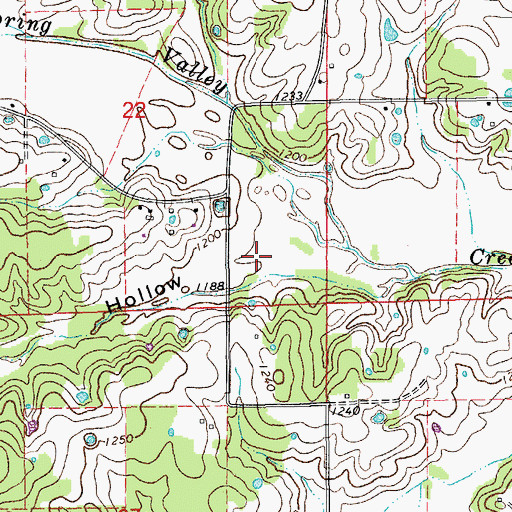 Topographic Map of Dirt House Hollow, MO