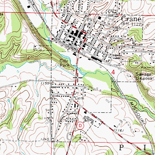 Topographic Map of Dodge Hollow, MO