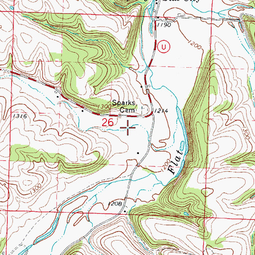 Topographic Map of Dog Hollow, MO