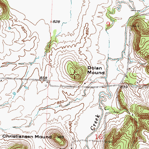 Topographic Map of Dolan Mound, MO