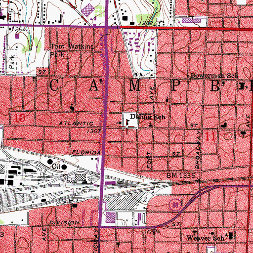 Topographic Map of Doling School, MO