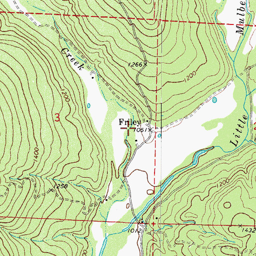Topographic Map of Friley, AR