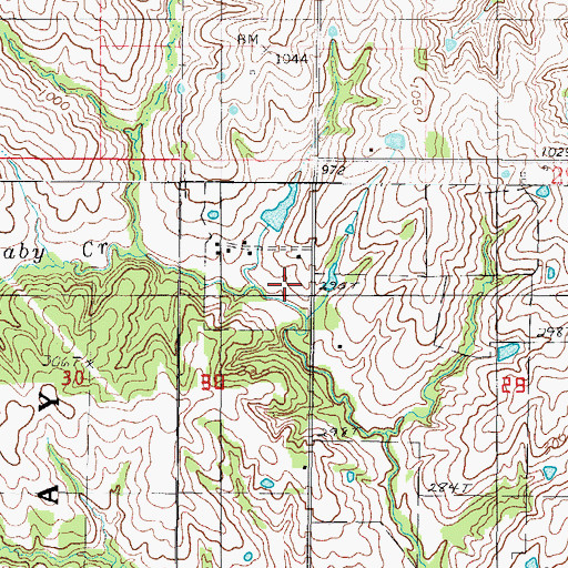 Topographic Map of Donaby School (historical), MO