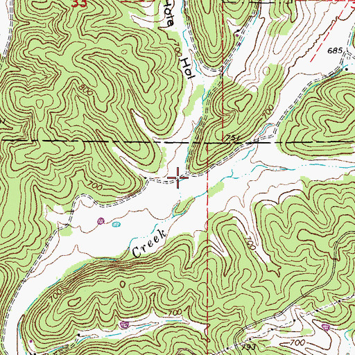 Topographic Map of Doodle Hole Hollow, MO