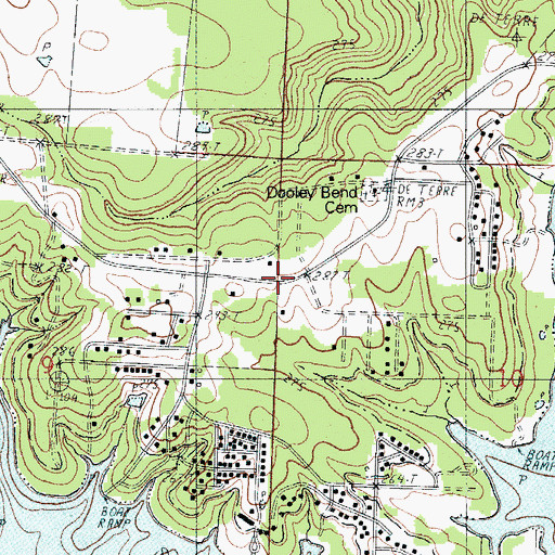 Topographic Map of Dooley Bend School, MO