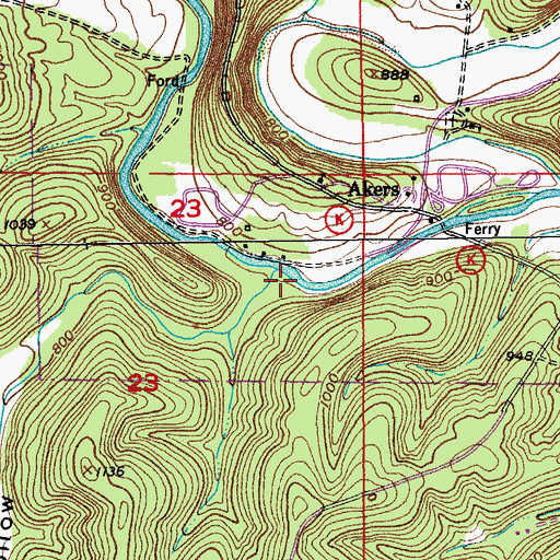 Topographic Map of Dooley Hollow, MO