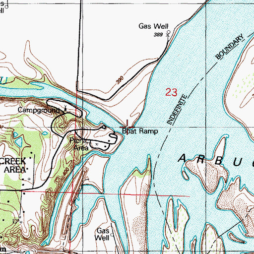 Topographic Map of Frog Bayou, AR