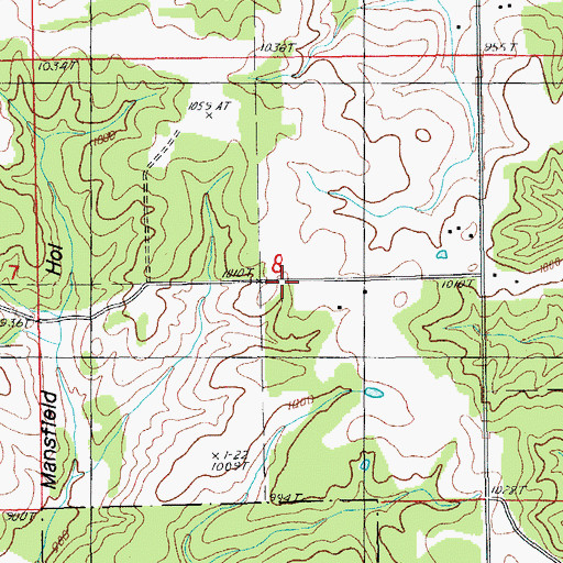 Topographic Map of Doty School (historical), MO