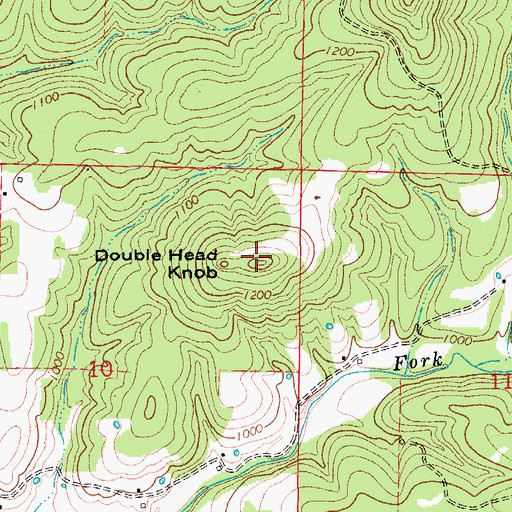 Topographic Map of Double Head Knob, MO