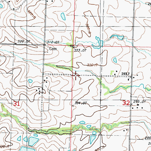 Topographic Map of Dougan School (historical), MO
