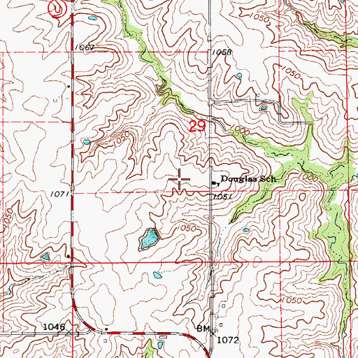 Topographic Map of Douglas School, MO