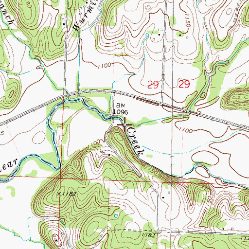 Topographic Map of Douthit Branch, MO